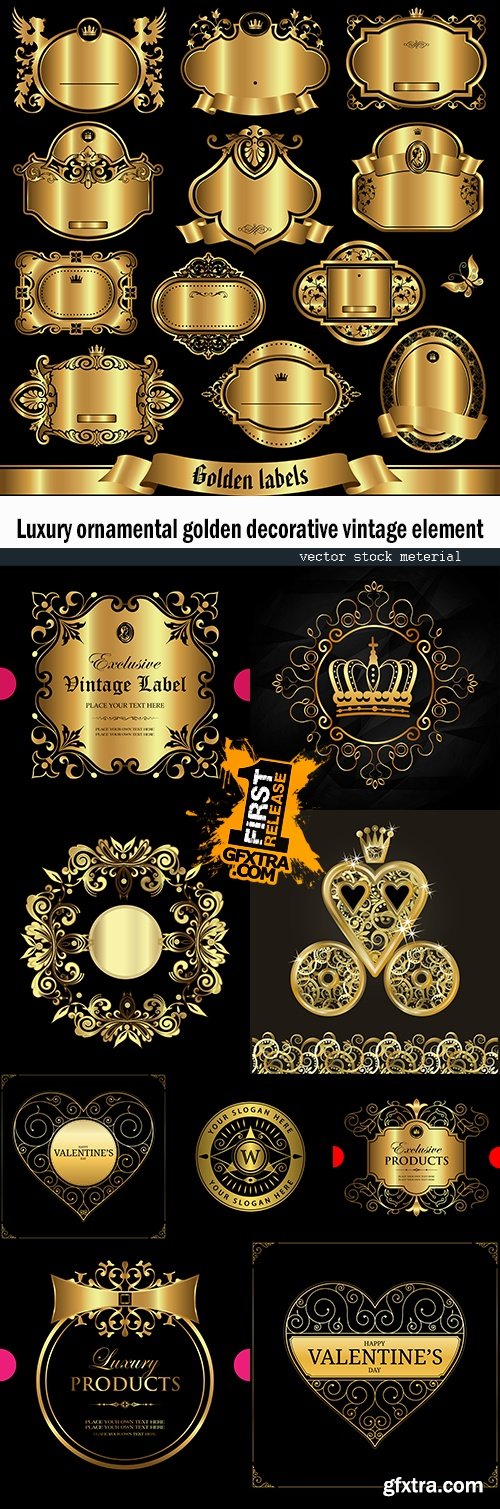 Luxury ornamental golden decorative vintage element