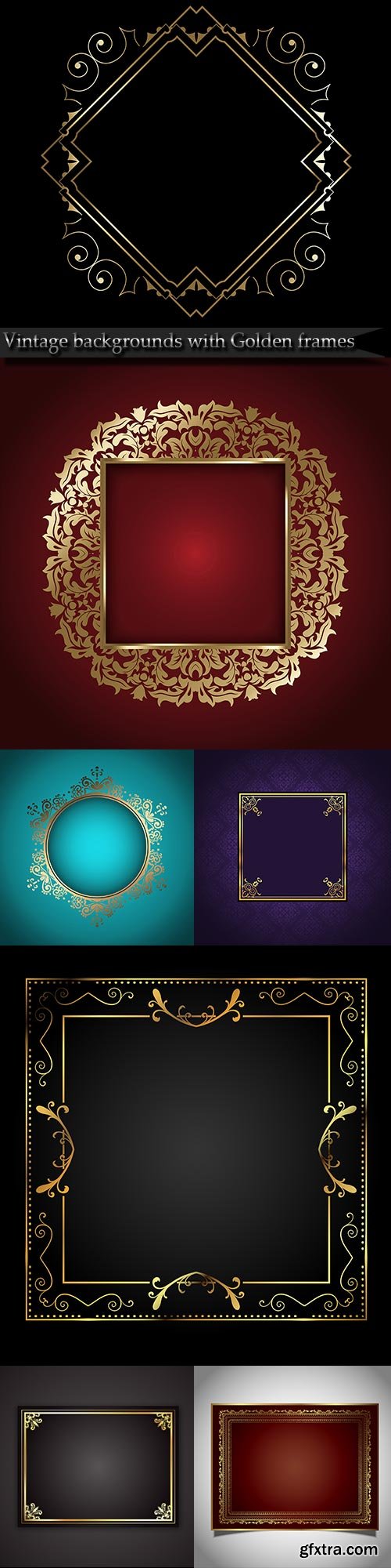 Vintage backgrounds with Golden frames