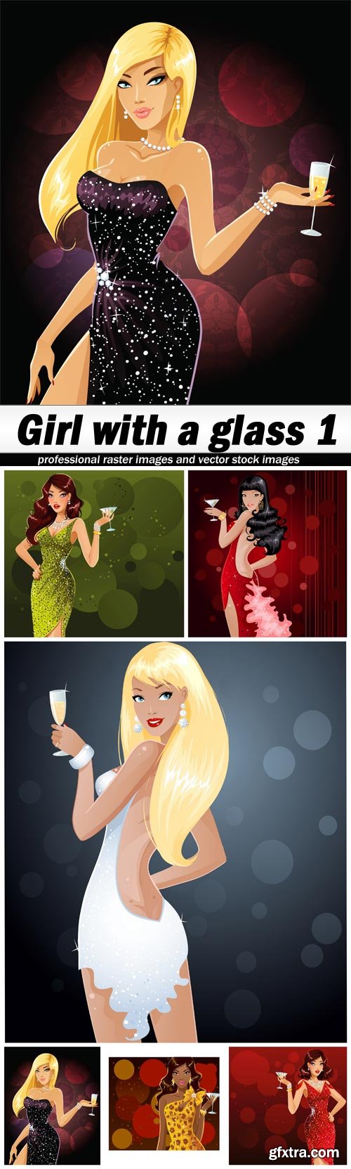 Girl with a glass 1 - 6 UHQ JPEG