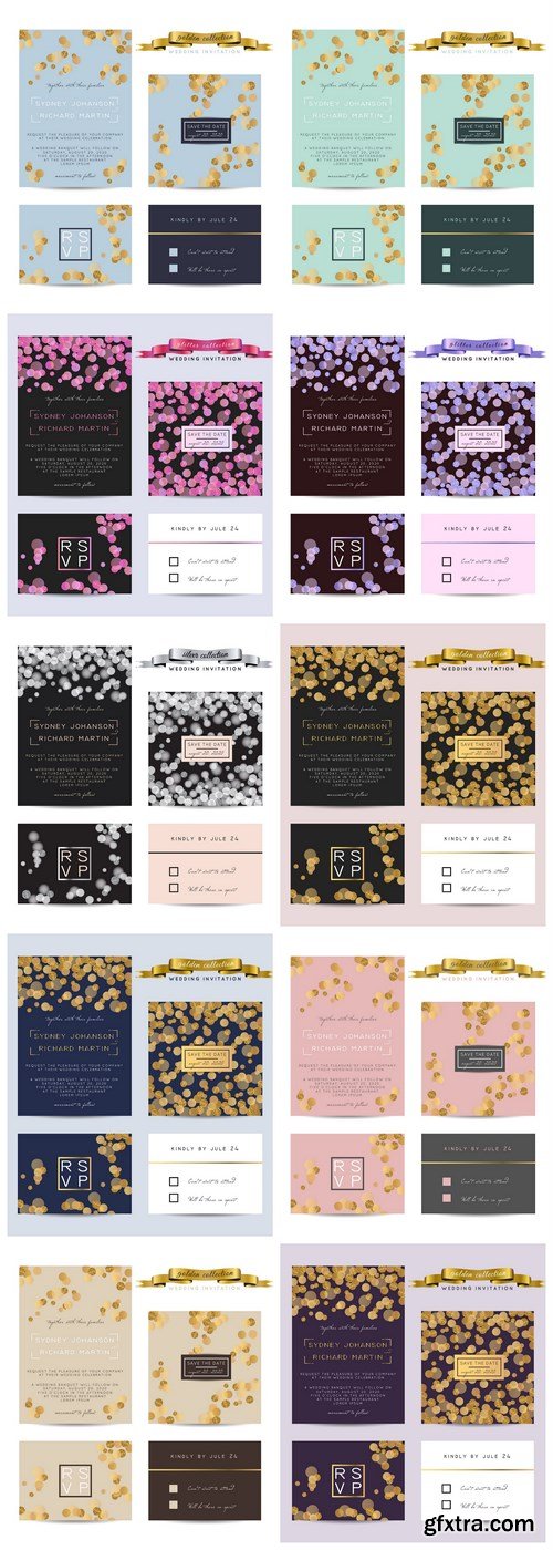 Elegand Wedding Card Set - 10 Vector