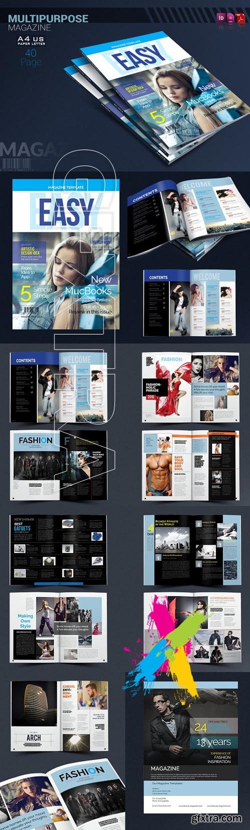 Clean & Simple Magazine Template 1221635