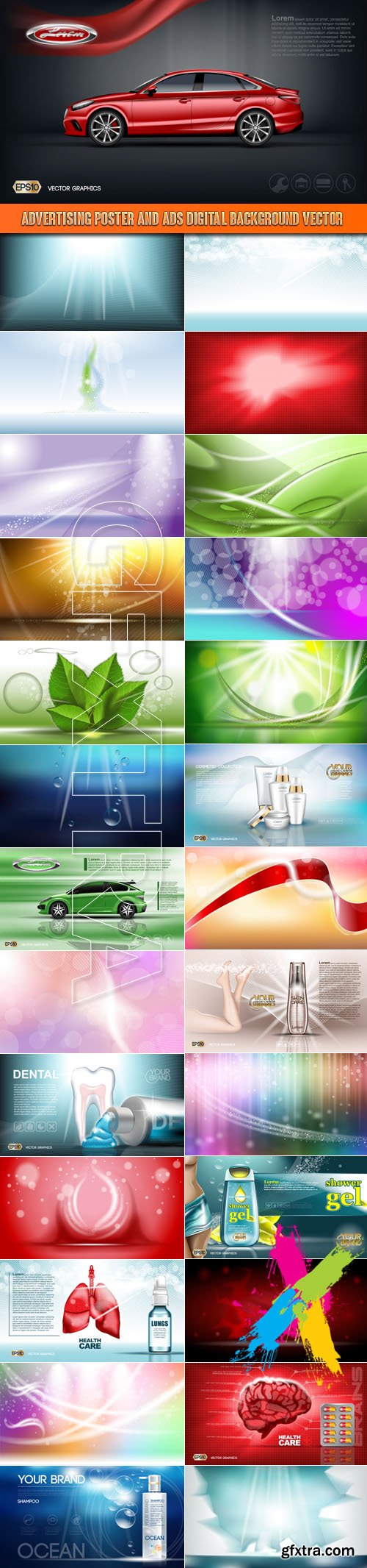 Advertising Poster and ads digital background vector