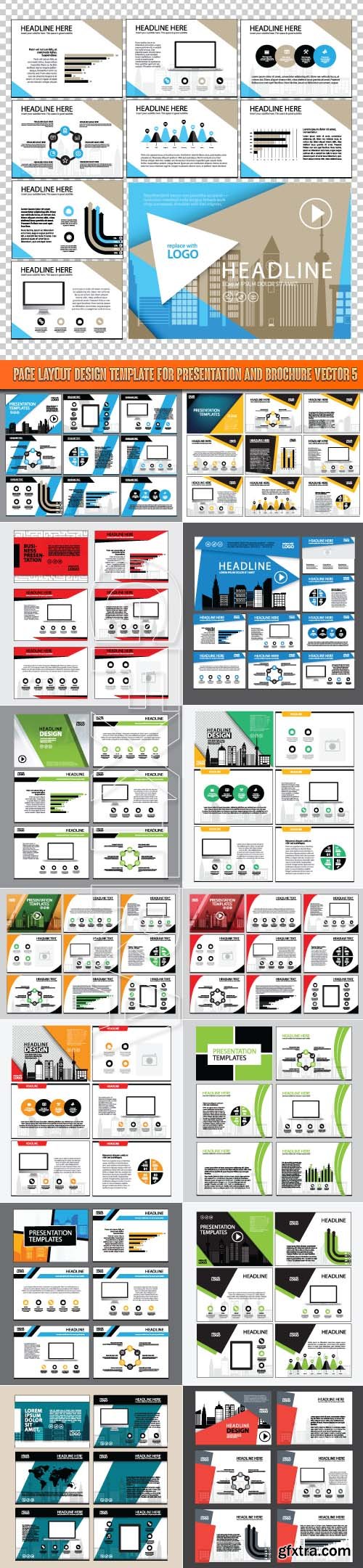 Page layout design template for presentation and brochure vector 5