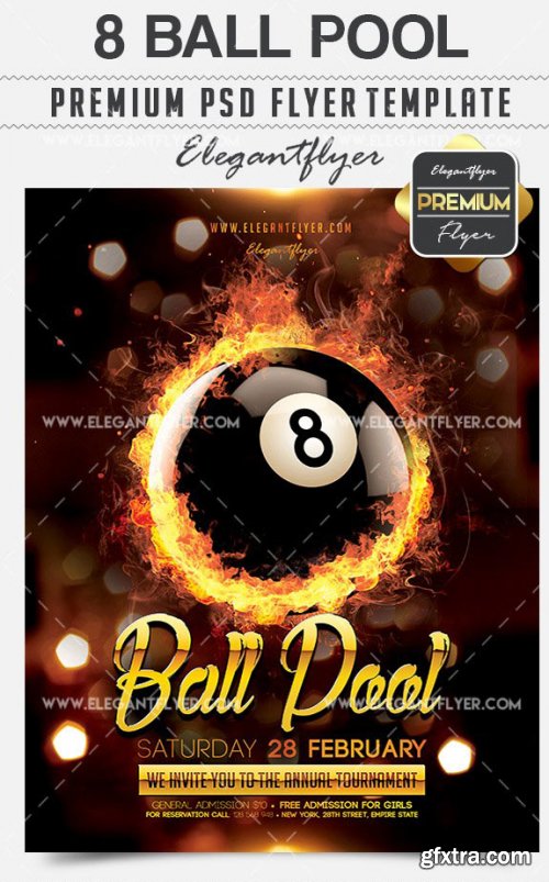 8 Ball Pool Flyer PSD V1 Template + Facebook Cover