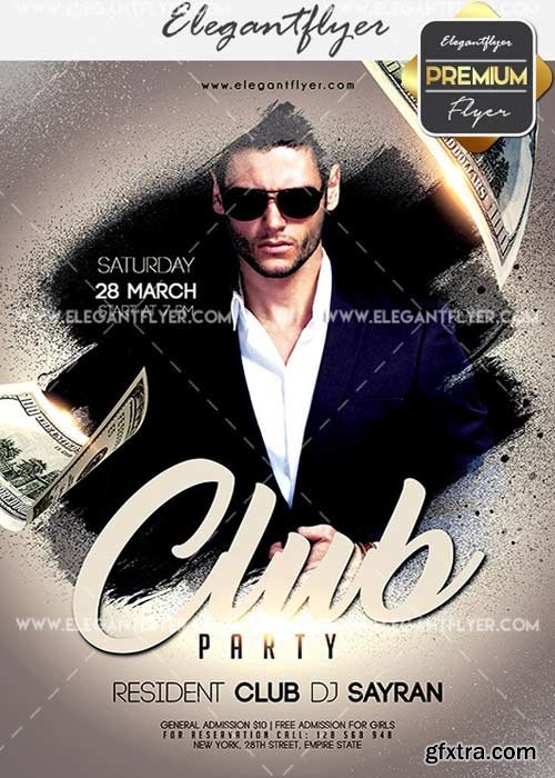 Club Party V03 Flyer PSD Template + Facebook Cover