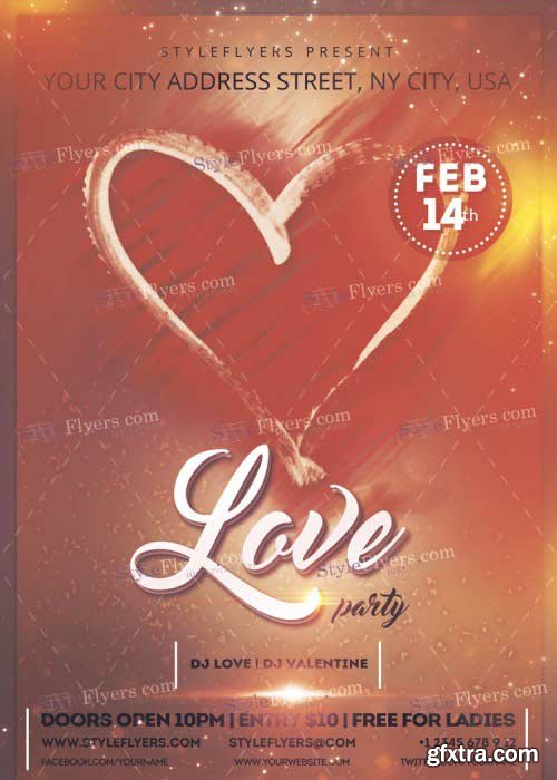 Love Party V12 PSD Flyer Template