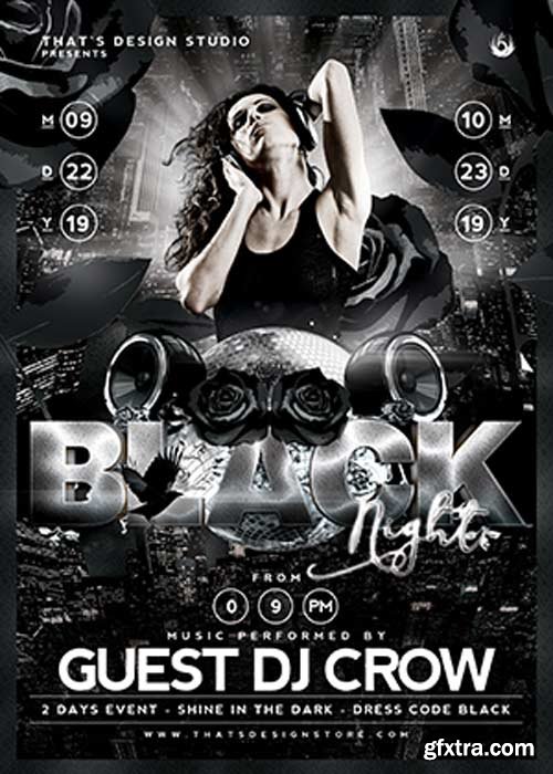 Black Night Party V14 Flyer Template