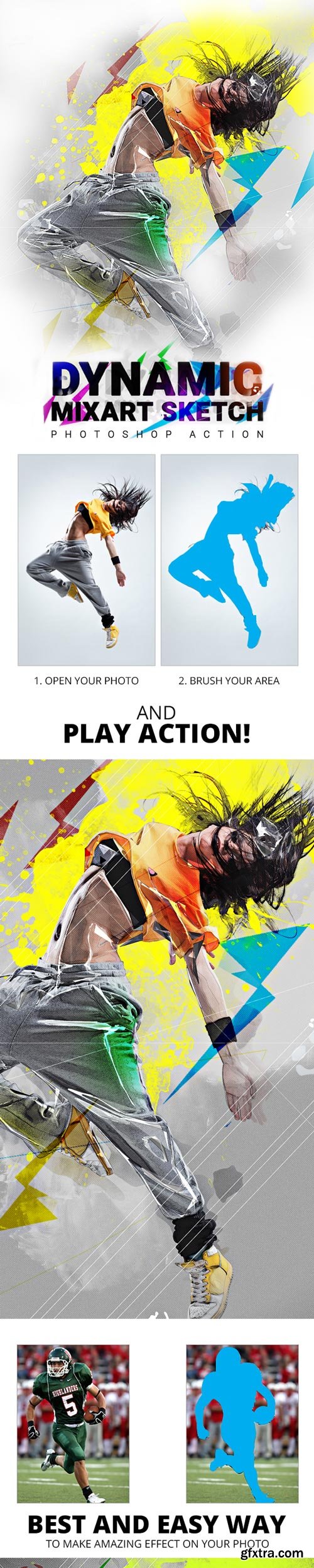 GraphicRiver - Dynamic MixArt Sketch Photoshop Action - 19352531