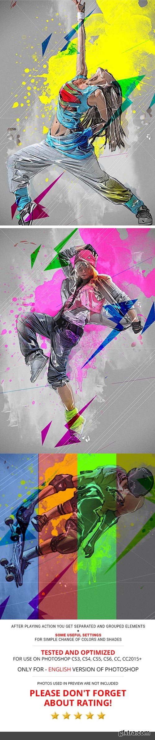 GraphicRiver - Dynamic MixArt Sketch Photoshop Action - 19352531