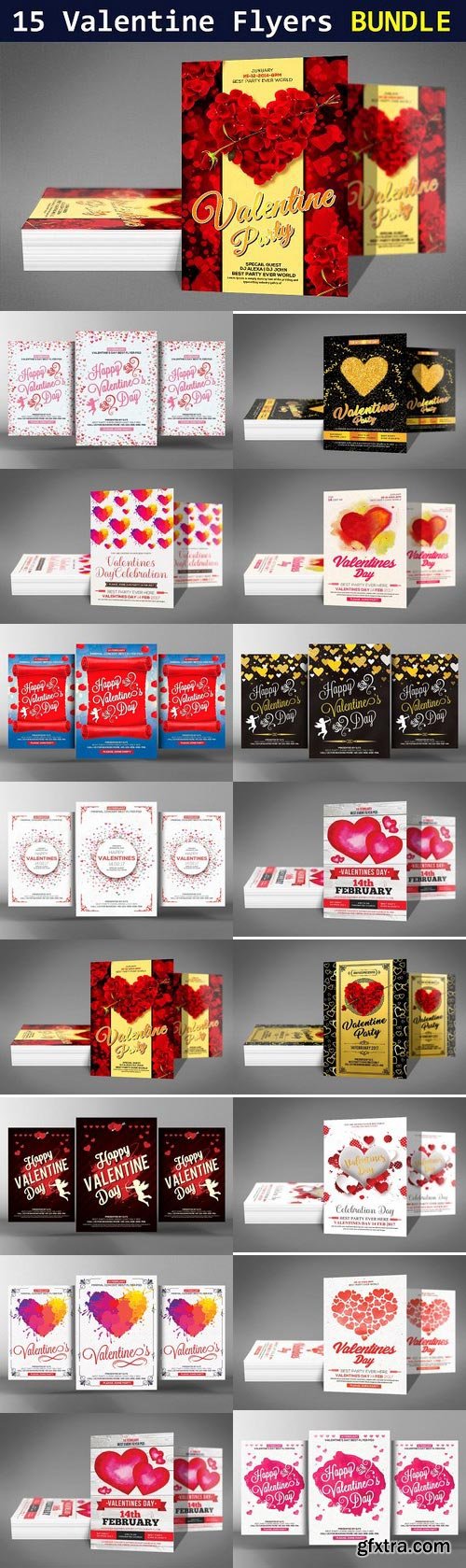 CM - 15 Valentines Day Flyers Bundle 1207667