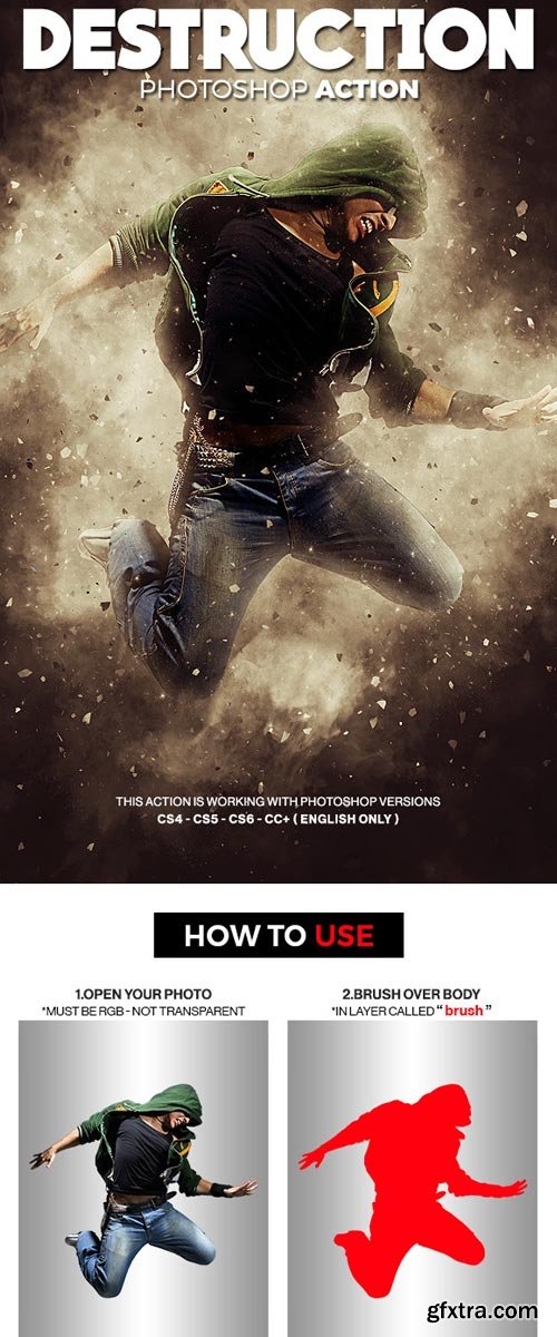 GraphicRiver - Destruction Photoshop Action - Explosion Effect - 19340549