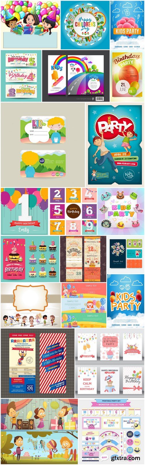 Kids Party Design Elements - 20 Vector