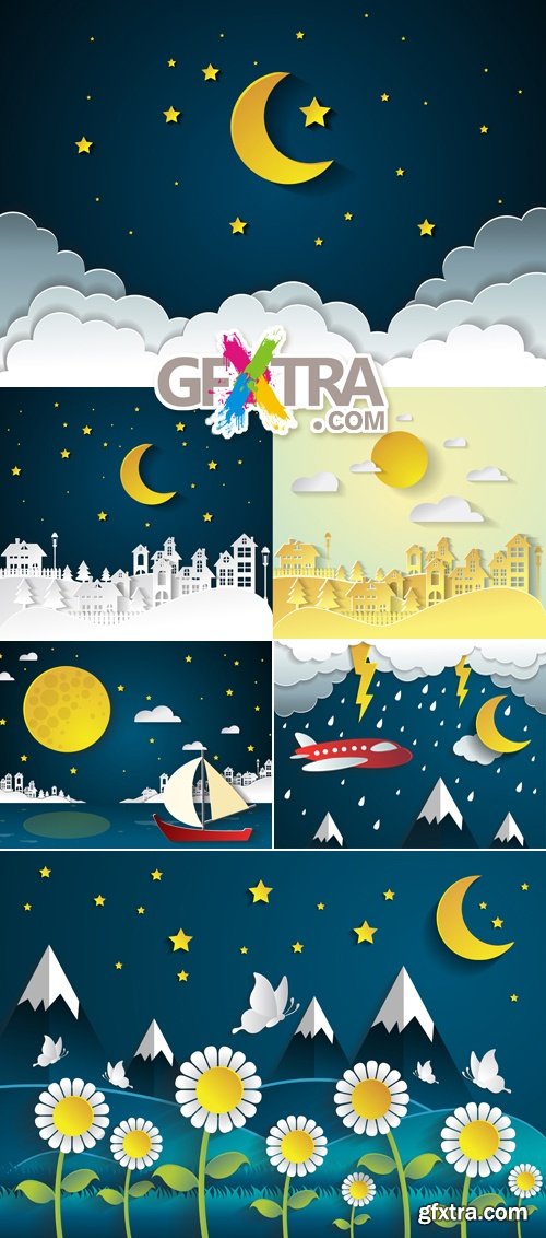 Nighttime Backgrounds Vector