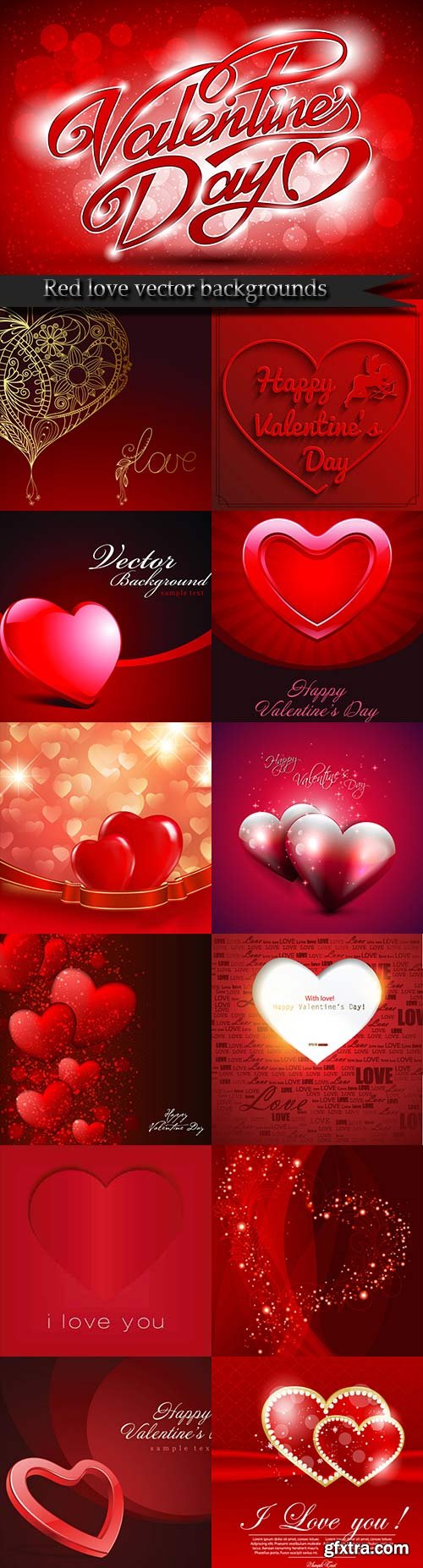 Red love vector backgrounds