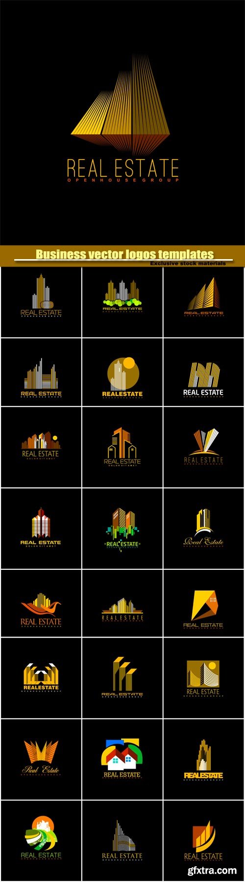 Business vector logos templates, creative gold figure icon #2