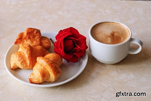 Collection of croissant pastry bun coffee juice 25 HQ Jpeg