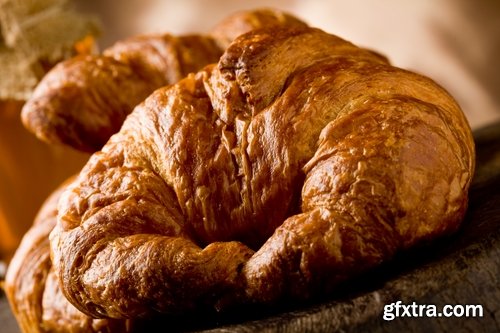 Collection of croissant pastry bun coffee juice 25 HQ Jpeg