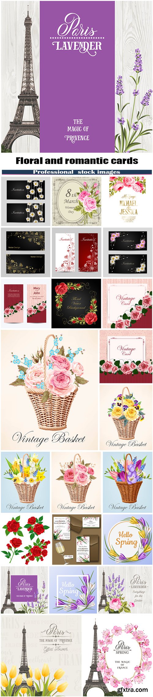 Floral and romantic cards