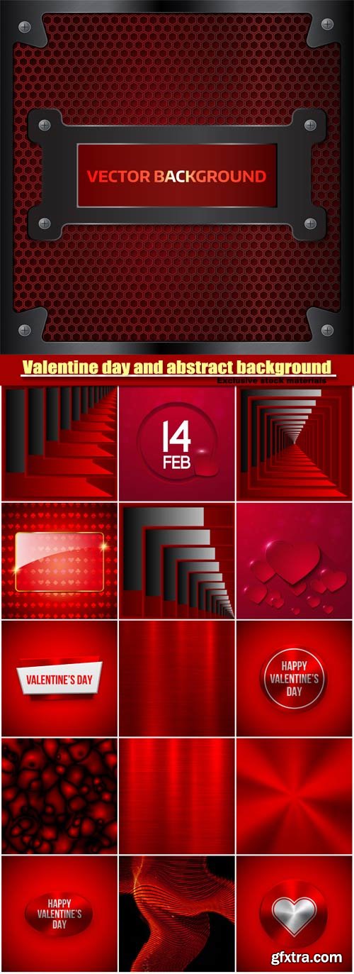 Valentine day background and red abstract vector