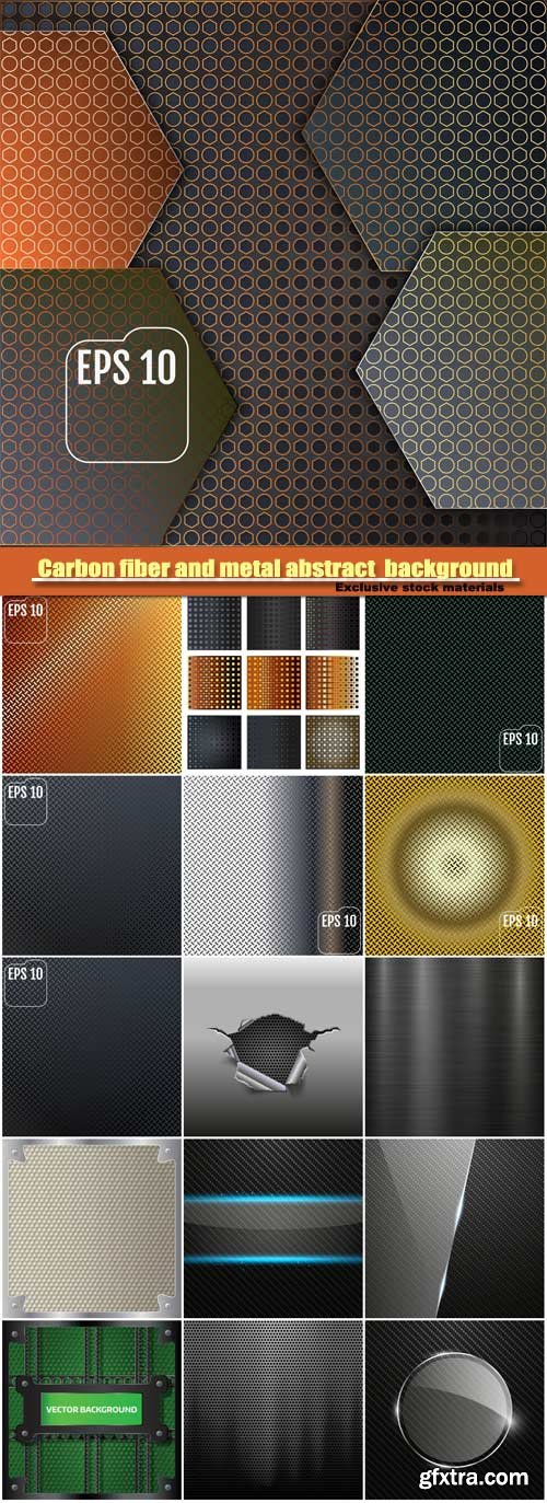 Carbon fiber and metal abstract vector background