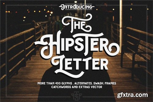 CreativeMarket Hipster Letter + Extras 1177750