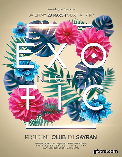 Exotic Night Party – Flyer PSD Template + Facebook Cover