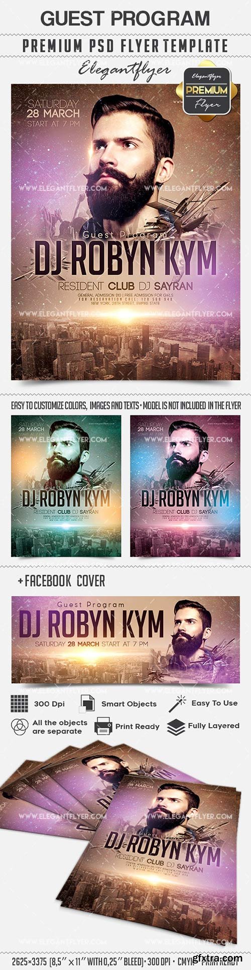 Guest Program – Flyer PSD Template + Facebook Cover