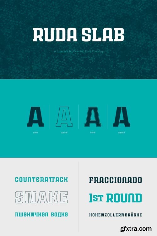 Ruda Slab Font Family $60