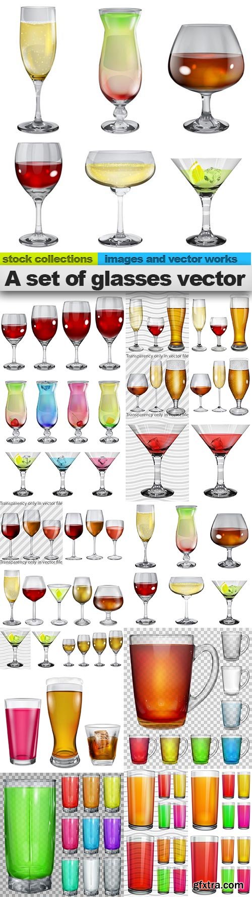 A set of glasses vector, 15 x EPS