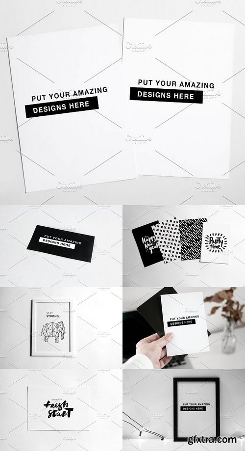 CM - Bundle! 20 Minimalistic B&W Mock Ups 1010882