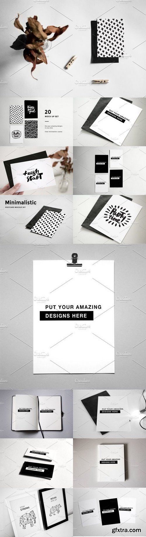 CM - Bundle! 20 Minimalistic B&W Mock Ups 1010882