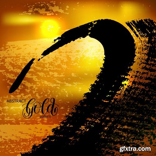 Collection of golden background example of picture for wallpaper banner flyer card 12 EPS