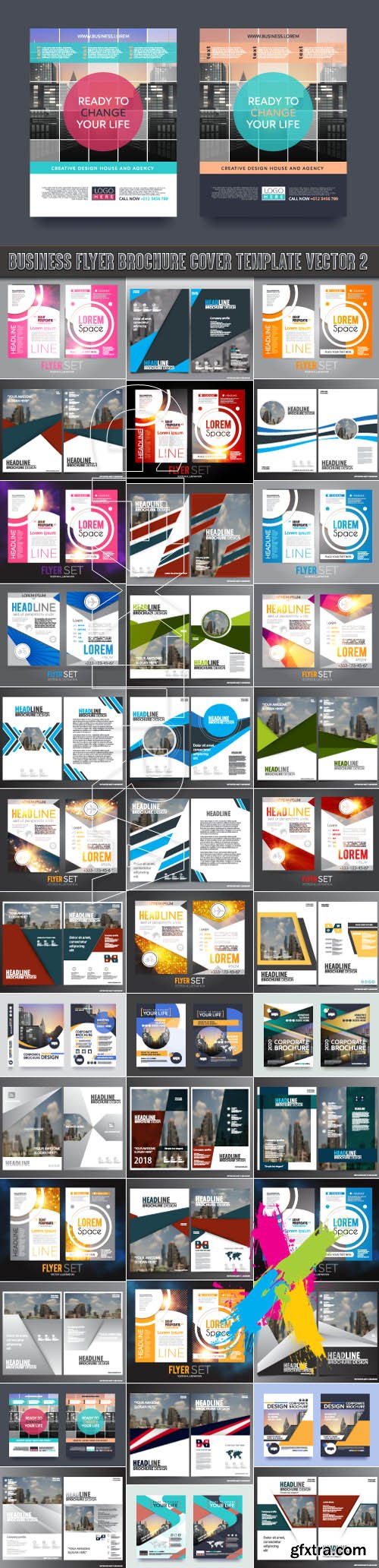 Business flyer brochure cover template vector 2