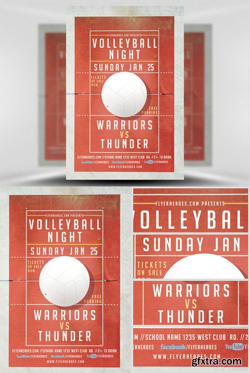 Volleyball Night Flyer Template