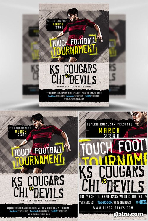 Touch Football Tournament Flyer Template