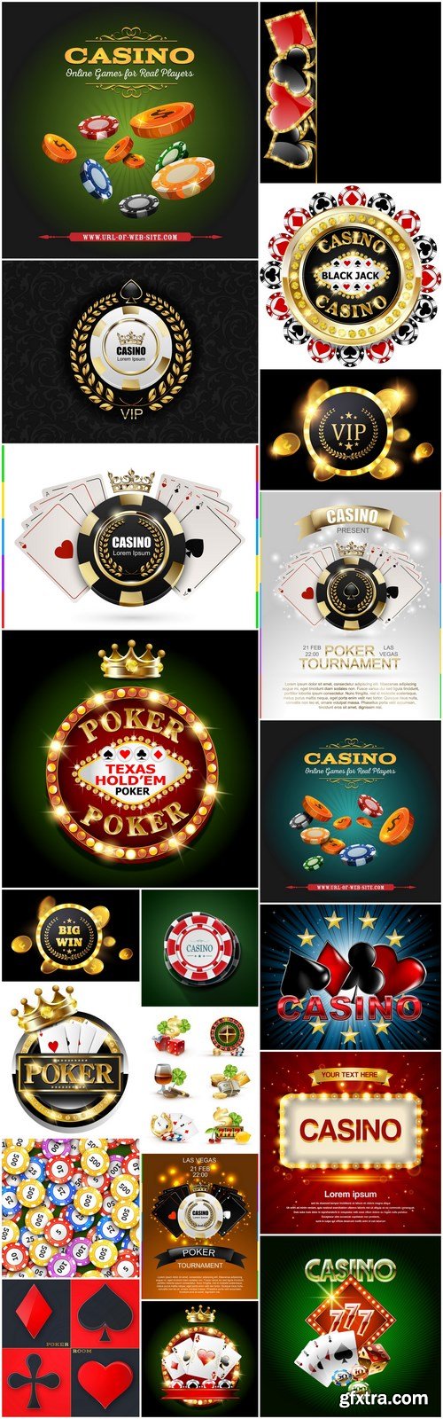 Casino Signs - 20 Vector