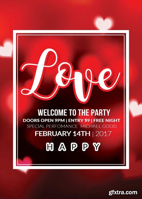 Valentines Party Flyer V40 Template