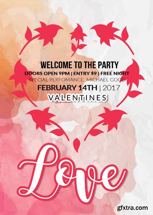 Valentines Party Flyer V41 Template