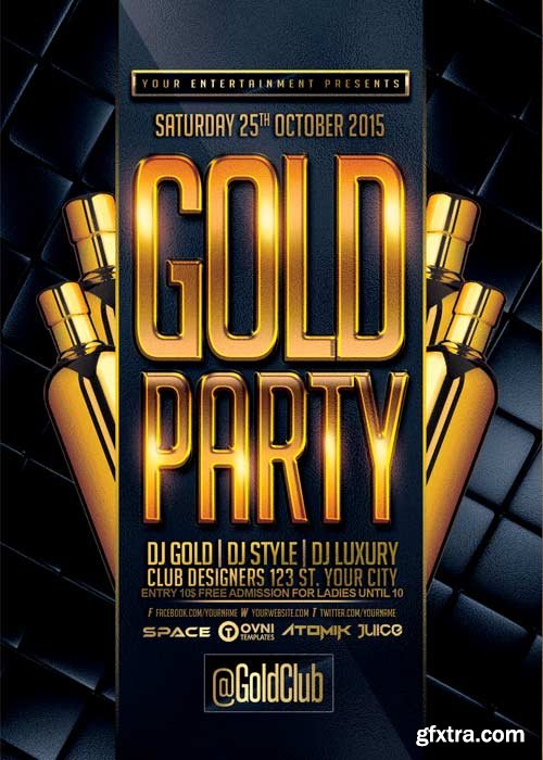 Gold Party V9 Flyer Template