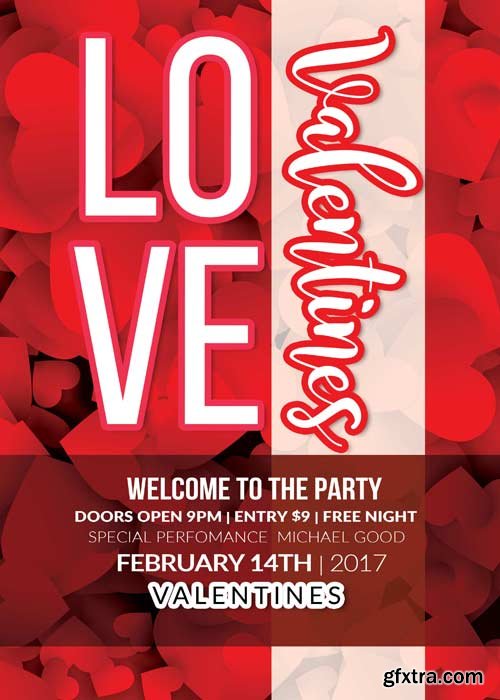 Valentines Party Flyer V42 Template