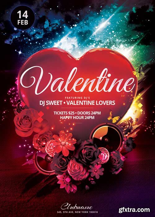 Valentines Party Flyer V45 Template