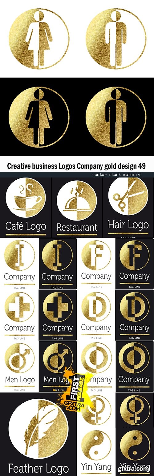 Creative business Logos Company gold design 49