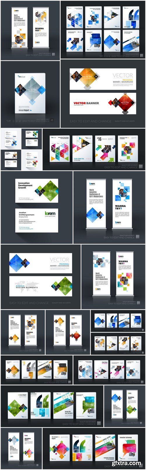 Business Template Set Banners Brochure - 20 Vector