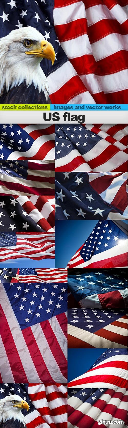 US flag, 15 x UHQ JPEG