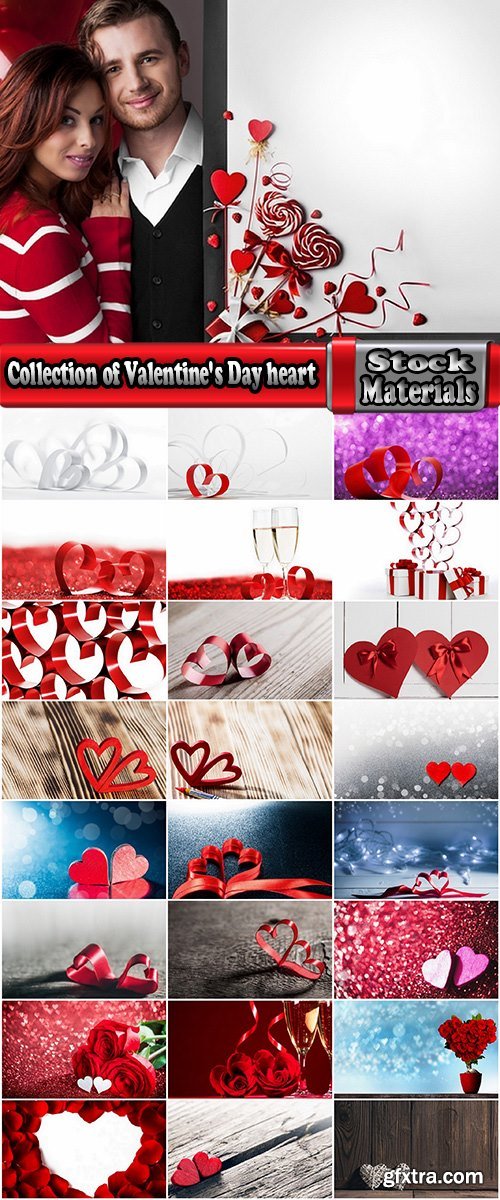 Collection of Valentine\'s Day heart decoration ribbon red paint 25 HQ Jpeg