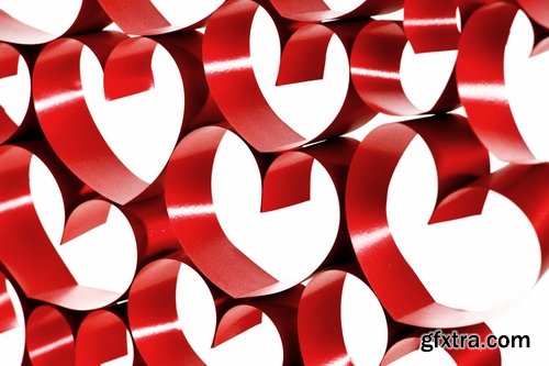 Collection of Valentine\'s Day heart decoration ribbon red paint 25 HQ Jpeg