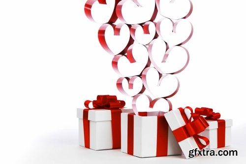 Collection of Valentine\'s Day heart decoration ribbon red paint 25 HQ Jpeg