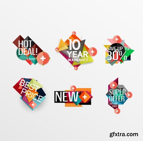 Collection of label discount sale sticker logo frame border card 10-25 EPS