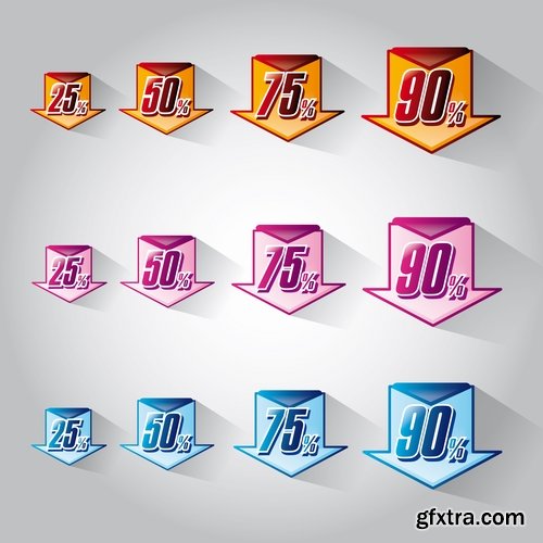 Collection of label discount sale sticker logo frame border card 10-25 EPS