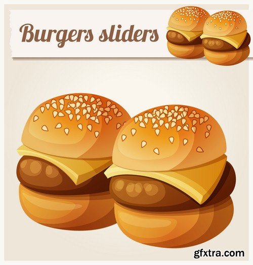 Fast food illustrations 1 - 8 EPS